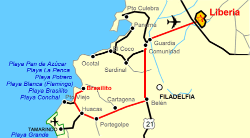 Costa Rica Map of La Carolina Condo in Costa Rica